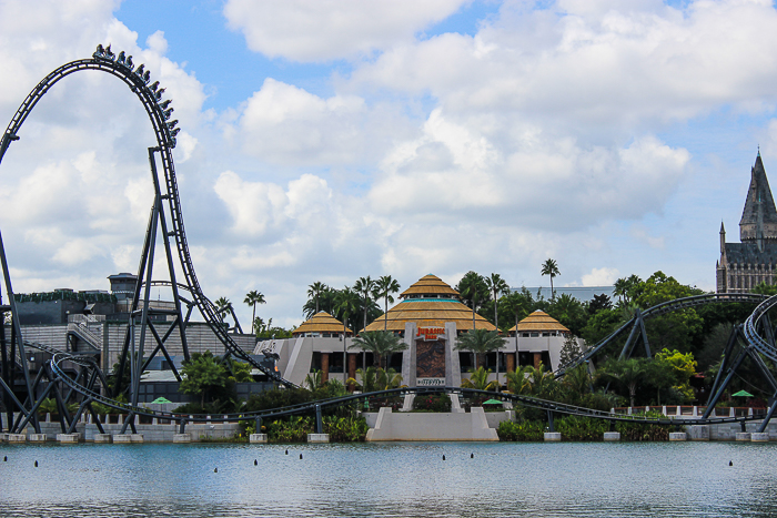 The completely terrifying Velocicoaster launched themed new for 2021 rollercoaster at Universal's Islands of Adventure, Orlando, Florida