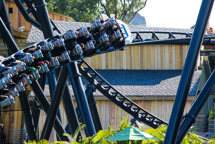 The completely terrifying Velocicoaster launched themed new for 2021 rollercoaster at Universal's Islands of Adventure, Orlando, Florida