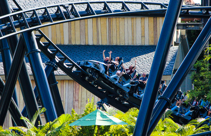 The completely terrifying Velocicoaster launched themed new for 2021 rollercoaster at Universal's Islands of Adventure, Orlando, Florida