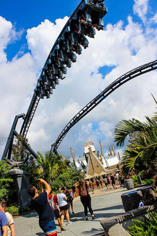 The completely terrifying Velocicoaster launched themed new for 2021 rollercoaster at Universal's Islands of Adventure, Orlando, Florida