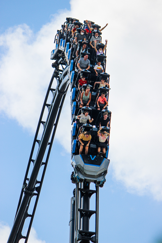 The completely terrifying Velocicoaster launched themed new for 2021 rollercoaster at Universal's Islands of Adventure, Orlando, Florida