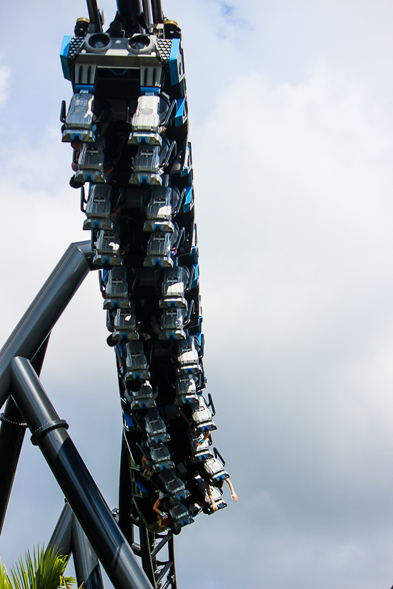 The completely terrifying Velocicoaster launched themed new for 2021 rollercoaster at Universal's Islands of Adventure, Orlando, Florida