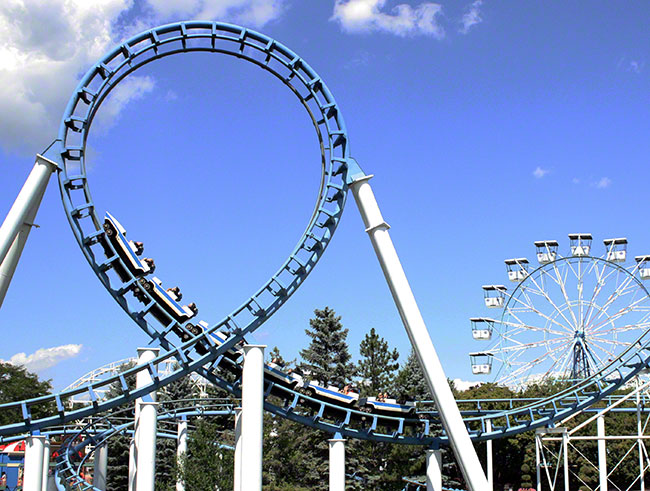 The Corkscrew Roller Coaster at Valleyfair, Shakopee, Minnesota