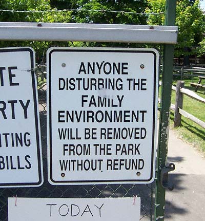 A Warning Sign at Waldameer Park, Erie Pennsylvania