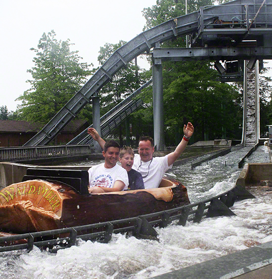 The Thunder River Log Flume at Waldameer Amusement Park, Erie, Pennsylvania