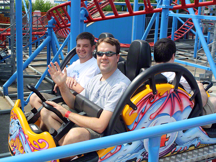 The Steel Dragon Spinning Roller Coaster at Waldameer Amusement Park, Erie, Pennsylvania