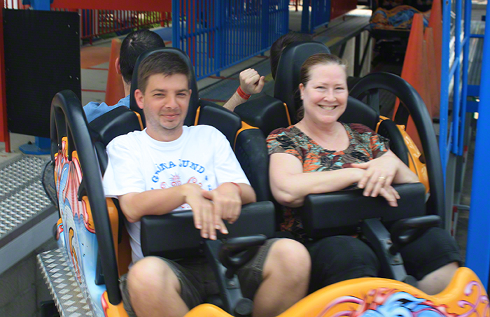 The Steel Dragon Spinning Roller Coaster at Waldameer Amusement Park, Erie, Pennsylvania