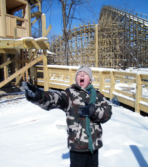 Prowler, the new for 2009 Wooden Coaster at Worlds of Fun, Kansas City, Missouri