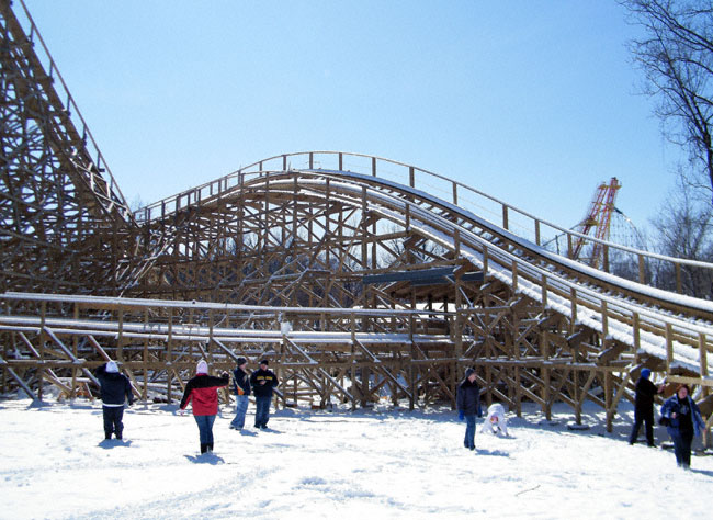 Prowler, the new for 2009 Wooden Coaster at Worlds of Fun, Kansas City, Missouri