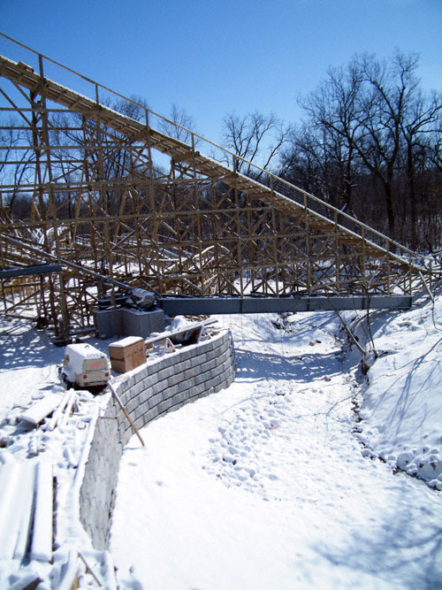 Prowler, the new for 2009 Wooden Coaster at Worlds of Fun, Kansas City, Missouri