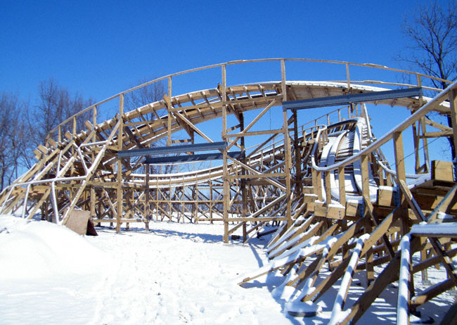 Prowler, the new for 2009 Wooden Coaster at Worlds of Fun, Kansas City, Missouri