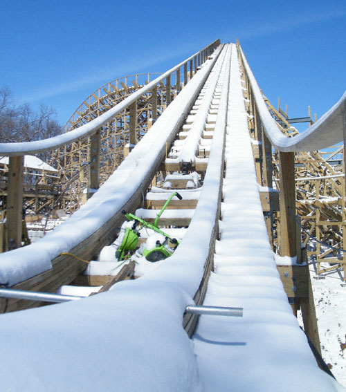 Prowler, the new for 2009 Wooden Coaster at Worlds of Fun, Kansas City, Missouri