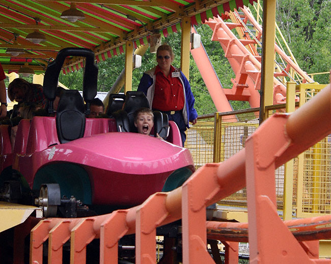 The Boomerang Rollercoaster at World's Of Fun, Kansas City, Missouri