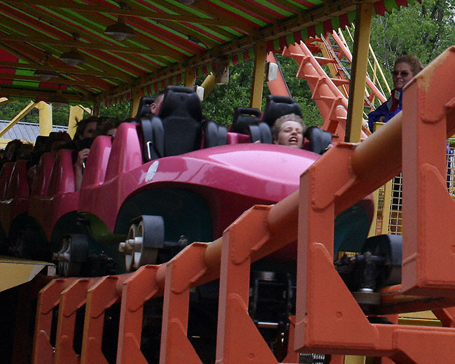 The Boomerang Rollercoaster at World's Of Fun, Kansas City, Missouri