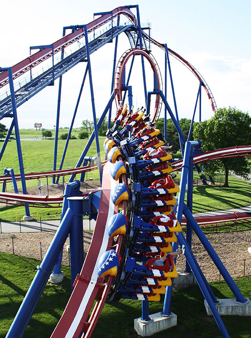 The Patriot Rollercoaster at World's Of Fun, Kansas City, Missouri