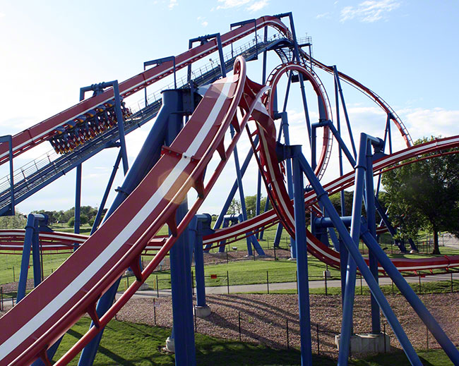 The Patriot Rollercoaster at World's Of Fun, Kansas City, Missouri