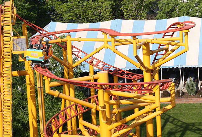 The Spinning Dragons rollercoaster at World's Of Fun, Kansas City, Missouri