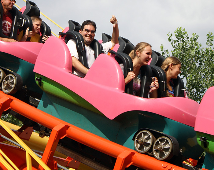 The Boomerang roller coaster at Worlds of Fun, Kansas City, Missouri