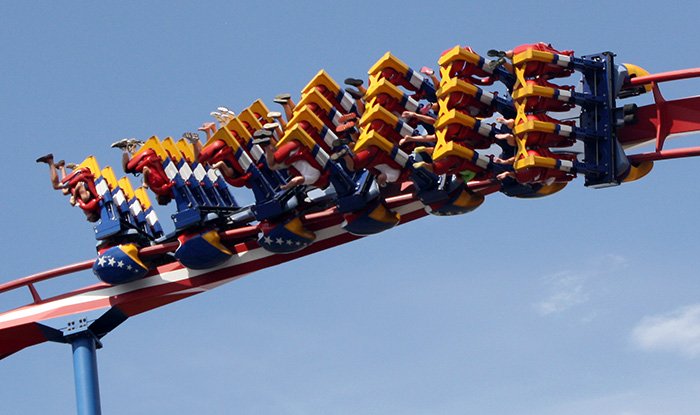 The Patriot Roller Coaster at Worlds of Fun, Kansas City, Missouri