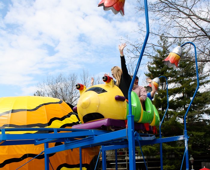 Snoopy's Cosmic Coaster Roller Coaster at Worlds of Fun, Kansas City, Missouri