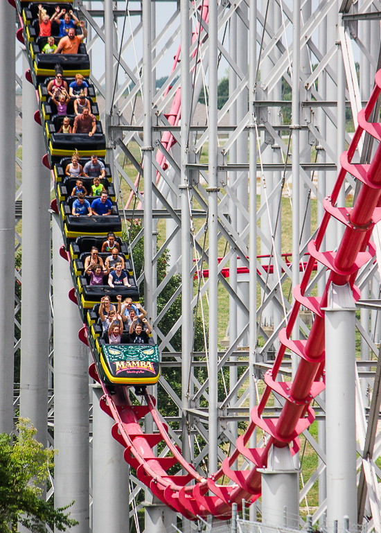 The Mamba roller coaster at Worlds of Fun, Kansas City, Missouri