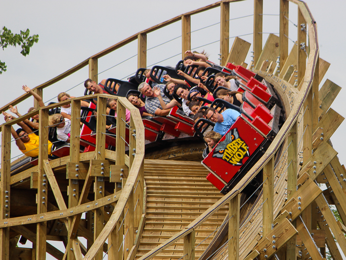 The Timber Wolf roller coaster at Worlds of Fun, Kansas City, Missouri