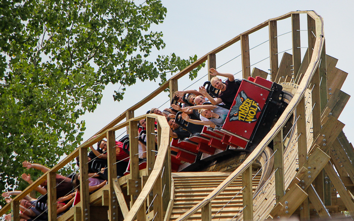 The Timber Wolf roller coaster at Worlds of Fun, Kansas City, Missouri