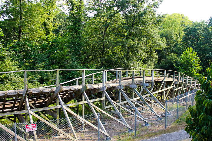 The Prowler Roller Coaster During during ACE Around the World at Worlds of Fun, Kansas City, Missouri