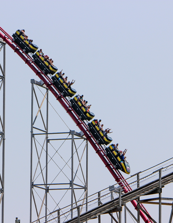 The Mamba Roller Coaster during ACE Around the World at Worlds of Fun, Kansas City, Missouri