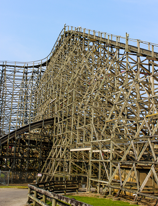 The Timber Wolf Roller Coaster during ACE Around the World at Worlds of Fun, Kansas City, Missouri