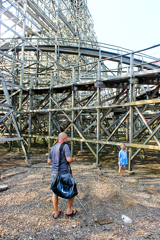 The Timber Wolf Roller Coaster during ACE Around the World at Worlds of Fun, Kansas City, Missouri