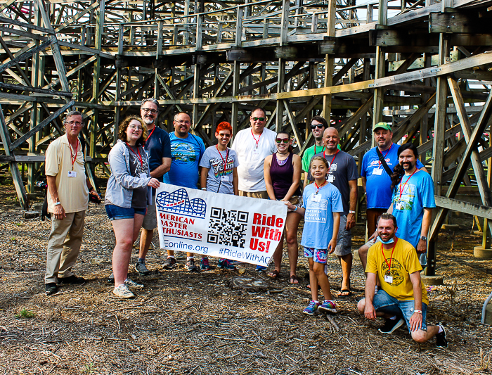 The Timber Wolf roller coaster during ACE Around the World at Worlds of Fun, Kansas City, Missouri