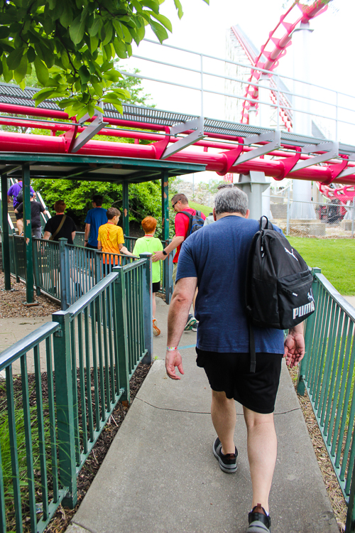 The Mamba roller coaster at ACE Around the World at Worlds of Fun, Kansas City, Missouri