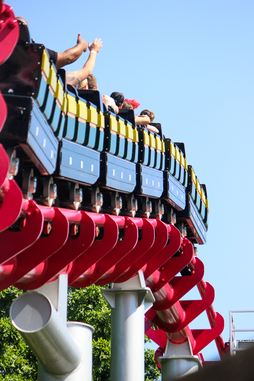 The Mamba roller coaster at ACE Around the World at Worlds of Fun, Kansas City, Missouri