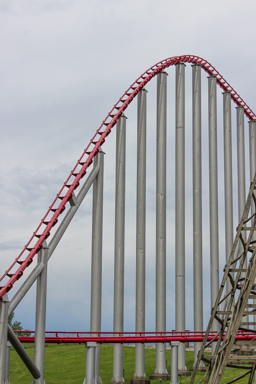 The Mamba roller coaster at ACE Around the World at Worlds of Fun, Kansas City, Missouri