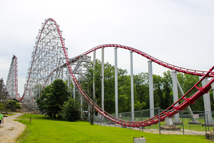 The Mamba Roller Coaster during ACE Around the World at Worlds of Fun, Kansas City, Missouri