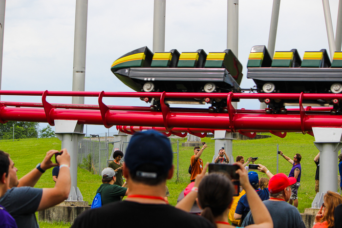 The Mamba Roller Coaster during ACE Around the World at Worlds of Fun, Kansas City, Missouri