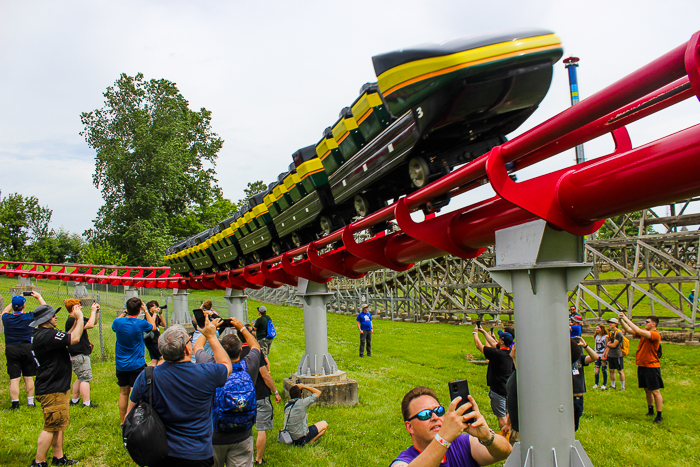 The Mamba roller coaster at ACE Around the World at Worlds of Fun, Kansas City, Missouri