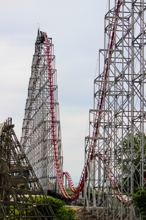 The Mamba Roller Coaster during ACE Around the World at Worlds of Fun, Kansas City, Missouri