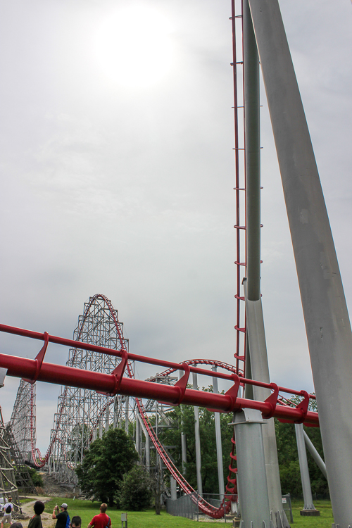 The Mamba roller coaster at ACE Around the World at Worlds of Fun, Kansas City, Missouri