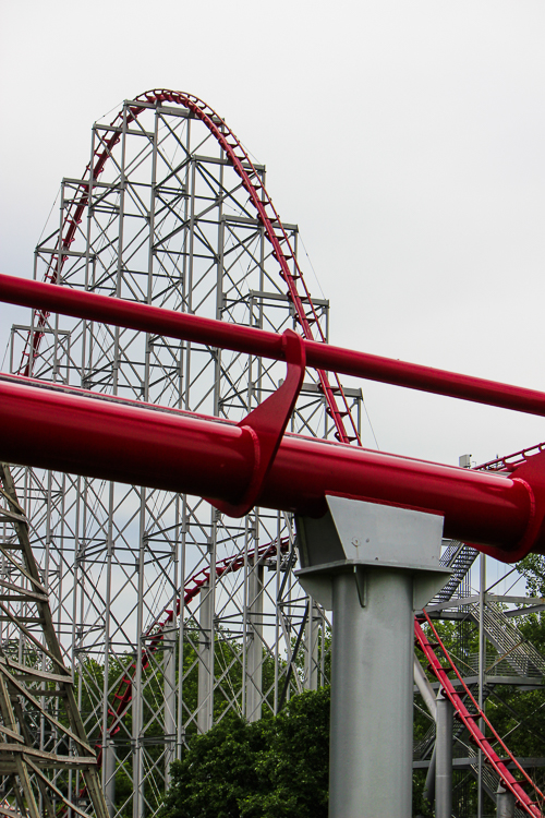 The Mamba roller coaster at ACE Around the World at Worlds of Fun, Kansas City, Missouri