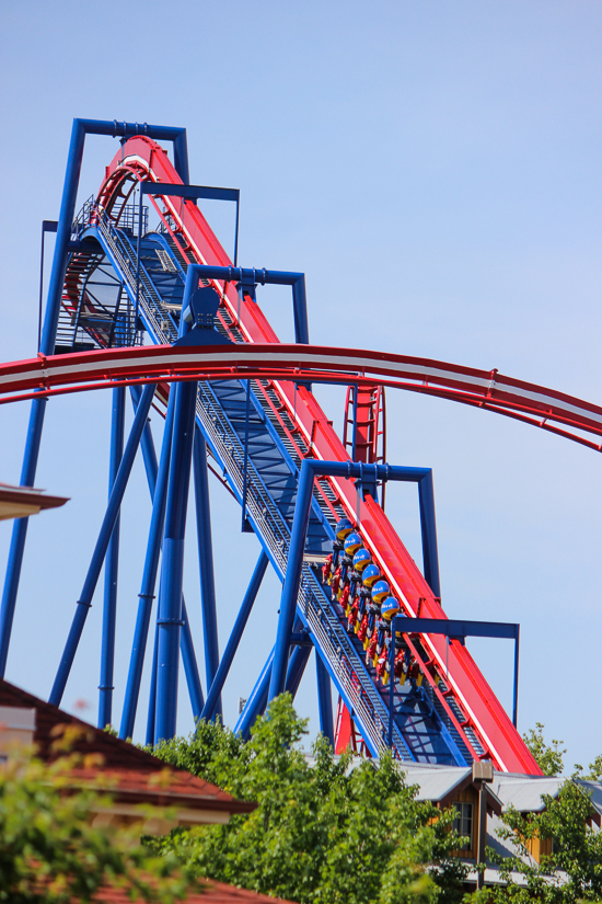 The Partriot Roller Coaster at ACE Around the World at Worlds of Fun, Kansas City, Missouri