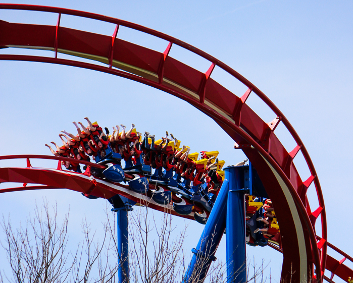 The Patriot roller coaster at ACE Around the World at Worlds of Fun, Kansas City, Missouri