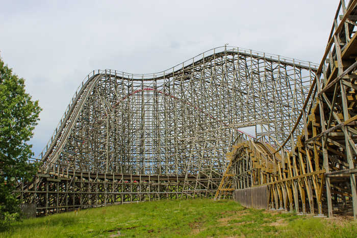 The Timber Wolf roller coaster at ACE Around the World at Worlds of Fun, Kansas City, Missouri