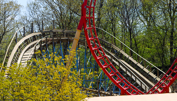 The new for 2023 Zambezi Zinger roller coaster at The new for 2023 Zambezi Zinger roller coaster at Worlds of Fun, Kansas City, Missouri