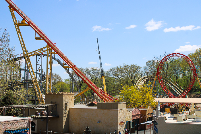 The new for 2023 Zambezi Zinger roller coaster at Worlds of Fun, Kansas City, Missouri