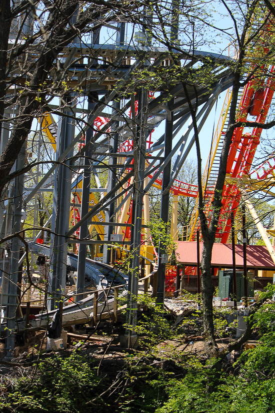 The new for 2023 Zambezi Zinger roller coaster at Worlds of Fun, Kansas City, Missouri