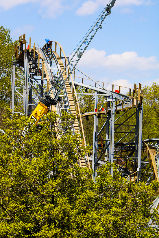 The new for 2023 Zambezi Zinger roller coaster at Worlds of Fun, Kansas City, Missouri