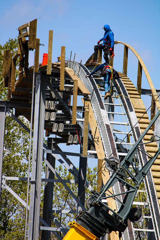 The new for 2023 Zambezi Zinger roller coaster at Worlds of Fun, Kansas City, Missouri