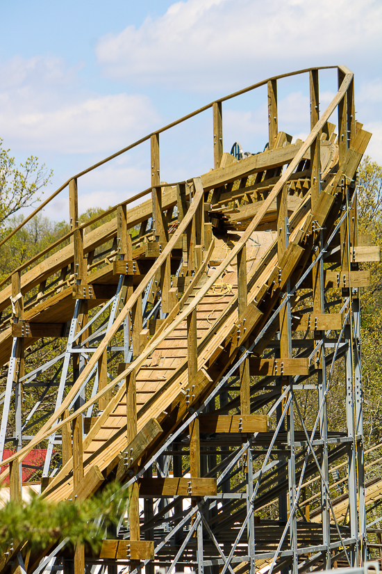 The new for 2023 Zambezi Zinger roller coaster at Worlds of Fun, Kansas City, Missouri